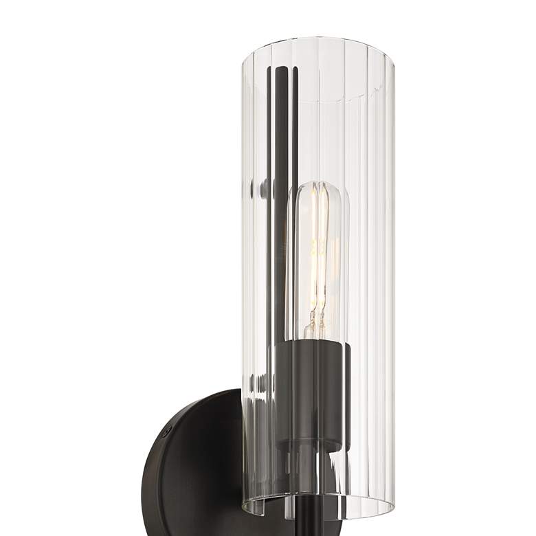 Image 2 Possini Euro Taurus 13 1/2" High Matte Black Wall Sconce Set of 2 more views