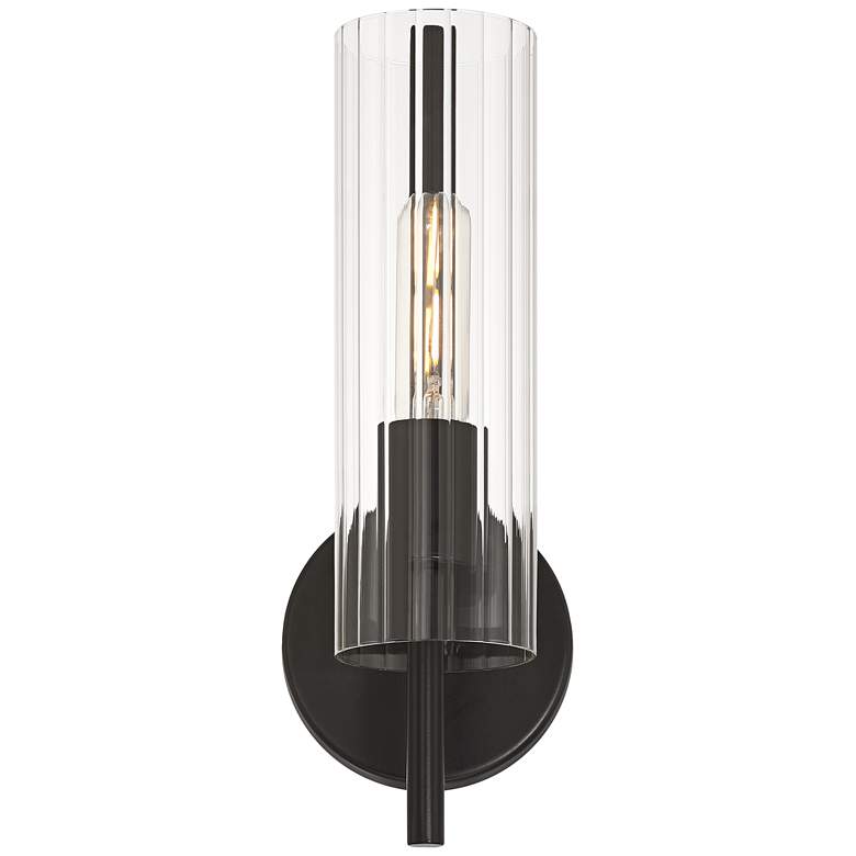 Image 4 Possini Euro Taurus 13 1/2" High Matte Black Wall Sconce Set of 2 more views