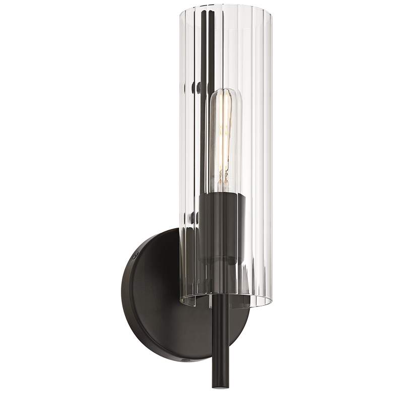 Image 5 Possini Euro Taurus 13 1/2" High Matte Black Wall Sconce Set of 2 more views