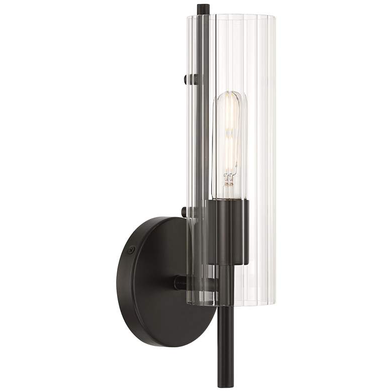 Image 6 Possini Euro Taurus 13 1/2" High Matte Black Wall Sconce Set of 2 more views