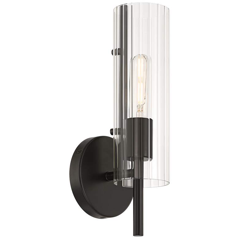 Image 7 Possini Euro Taurus 13 1/2" High Matte Black Wall Sconce Set of 2 more views