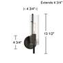 Possini Euro Taurus 13 1/2" High Matte Black Wall Sconce Set of 2