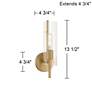 Possini Euro Taurus 13 1/2"H Brushed Champagne Wall Sconce Set of 2