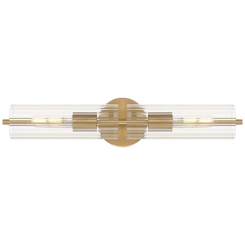 Image 1 Possini Euro Taurus 22" Wide Brushed Champagne 2-Light Bath Light