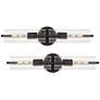 1_Possini Euro Taurus 22" Wide Matte Black 2-Light Bath Light Set of 2