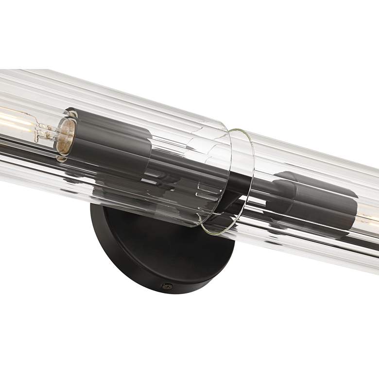 Image 3 Possini Euro Taurus 22" Wide Matte Black 2-Light Bath Light Set of 2 more views