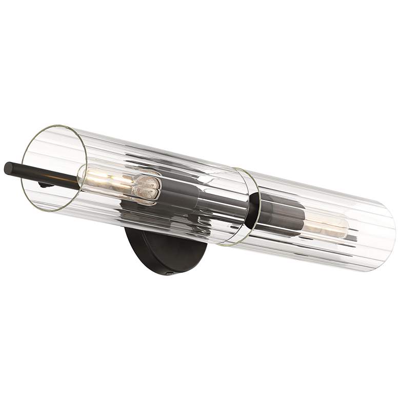 Image 6 Possini Euro Taurus 22" Wide Matte Black 2-Light Bath Light Set of 2 more views