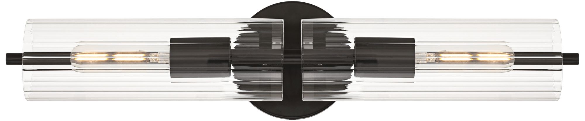 Image 3 Possini Euro Taurus 22" Wide Matte Black 2-Light Bath Light