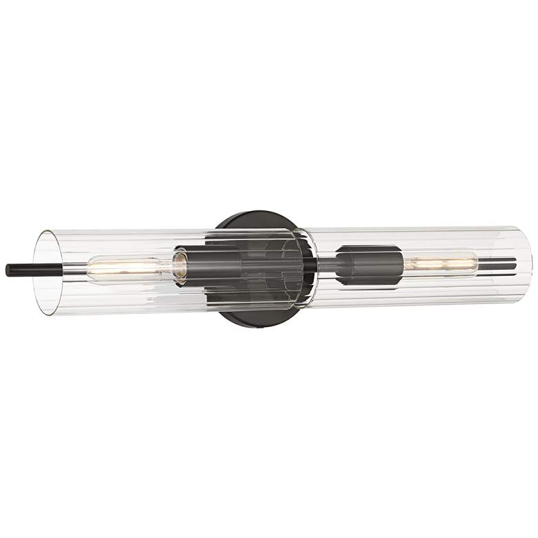 Image 4 Possini Euro Taurus 22" Wide Matte Black 2-Light Bath Light more views