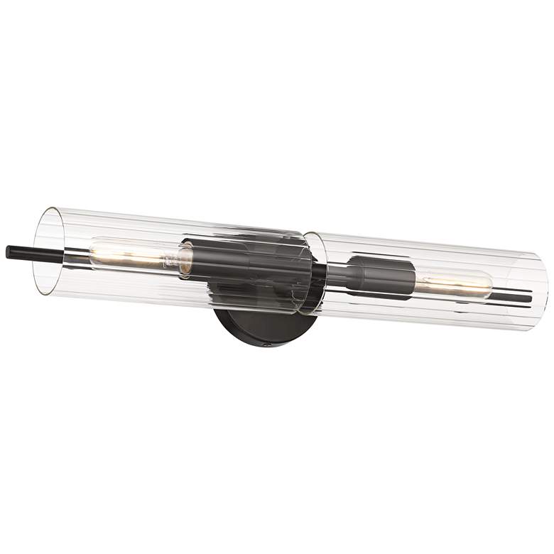 Image 5 Possini Euro Taurus 22" Wide Matte Black 2-Light Bath Light more views