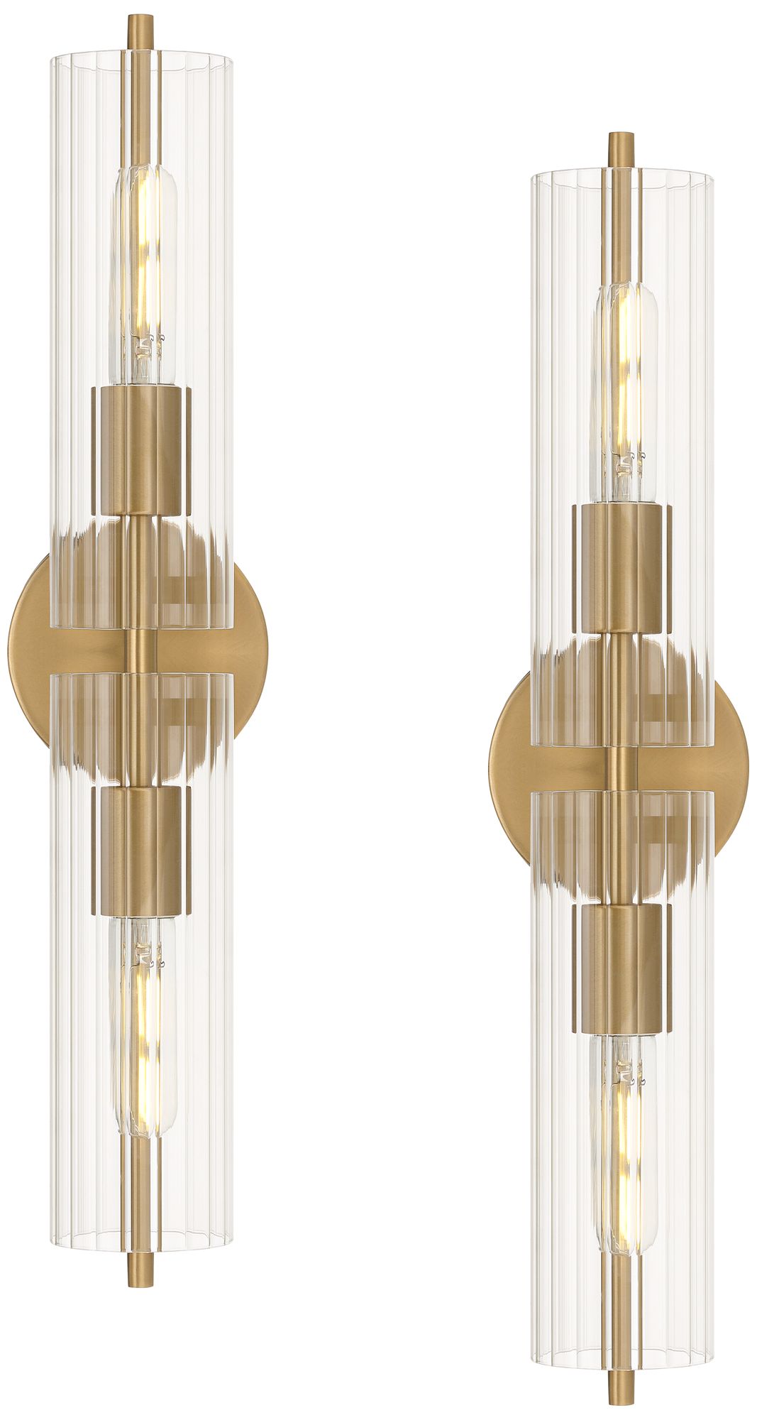 Image 3 Possini Euro Taurus 22"W Brushed Champagne 2-Light Bath Light Set of 2