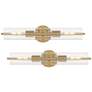 1_Possini Euro Taurus 22"W Brushed Champagne 2-Light Bath Light Set of 2