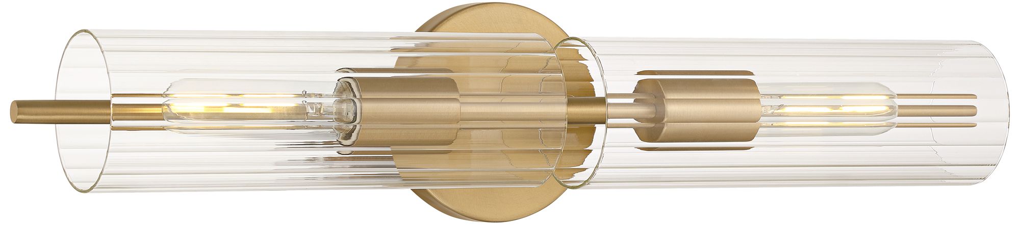 Image 6 Possini Euro Taurus 22"W Brushed Champagne Glass 2-Light Bath Light more views