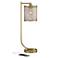 Possini Euro Tavish Warm Gold Desk Lamp with Dual USB ports and Outlet