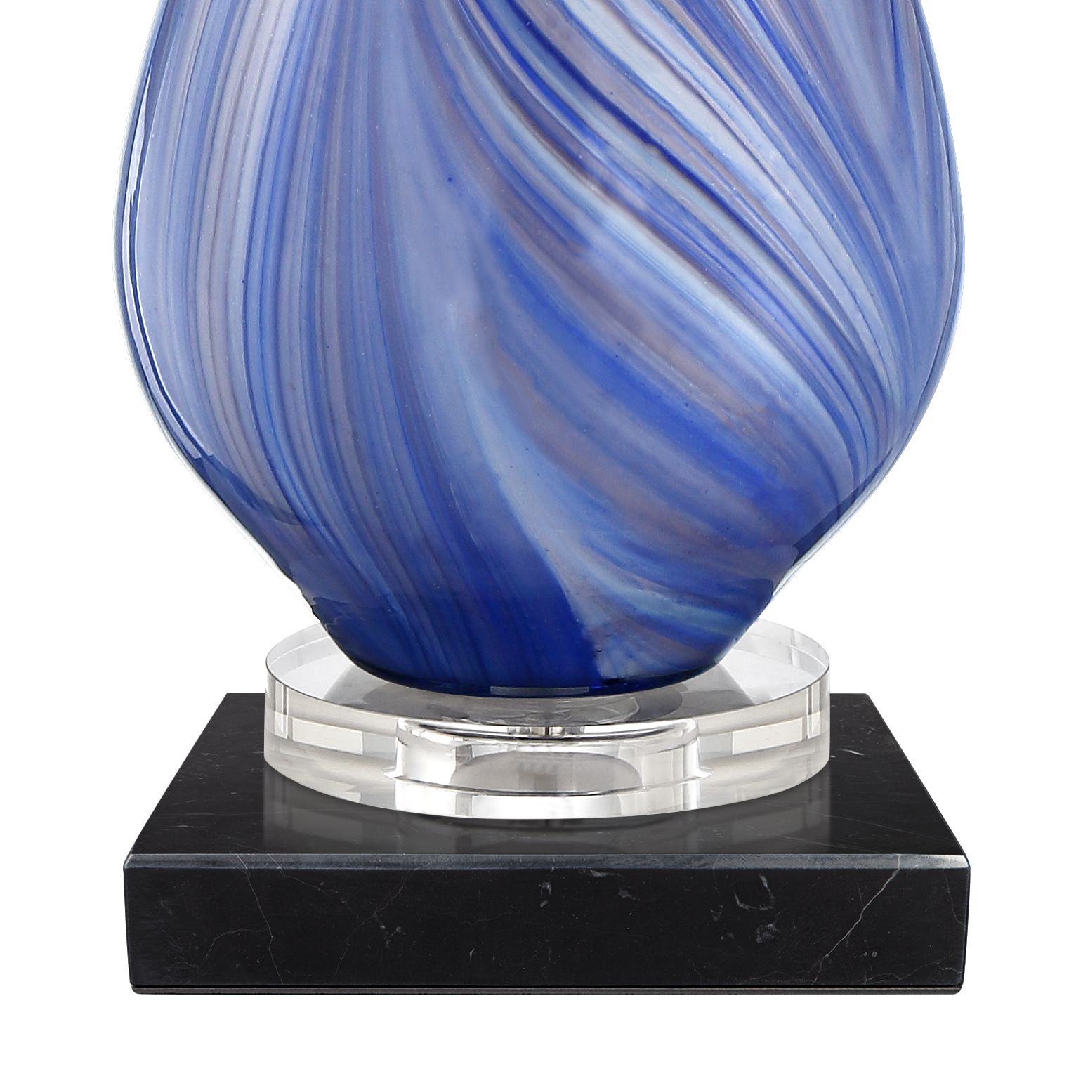 Image 6 Possini Euro Taylor 29" Blue Table Lamp with Square Black Marble Riser more views