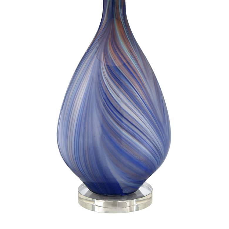 Image 7 Possini Euro Taylor 29 inch Blue Art Glass Table Lamp with USB Dimmer more views