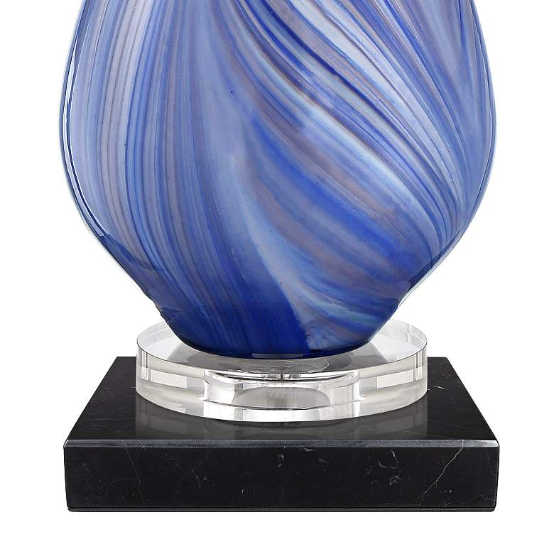 Image 6 Possini Euro Taylor 29" Blue Table Lamp with Square Black Marble Riser more views
