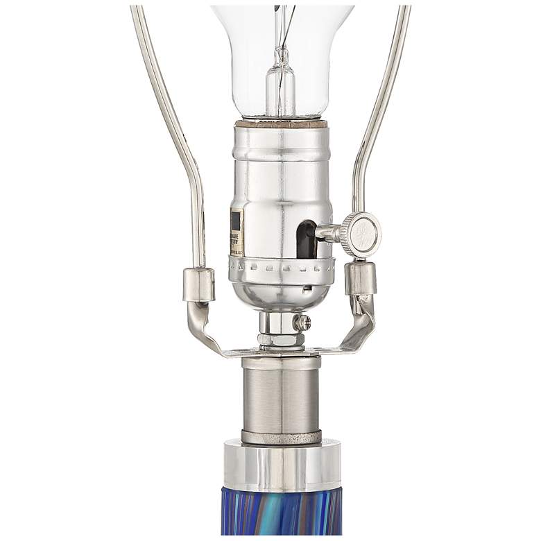Image 5 Possini Euro Taylor 29" Modern Blue Art Glass Lamp with Dimmer more views