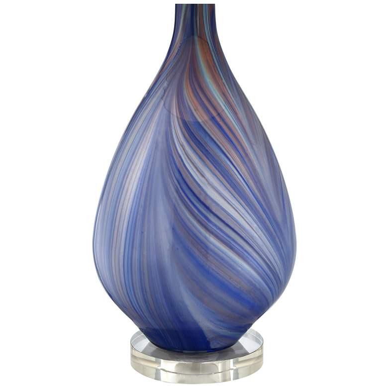 Image 6 Possini Euro Taylor 29" Modern Blue Art Glass Lamp with Dimmer more views