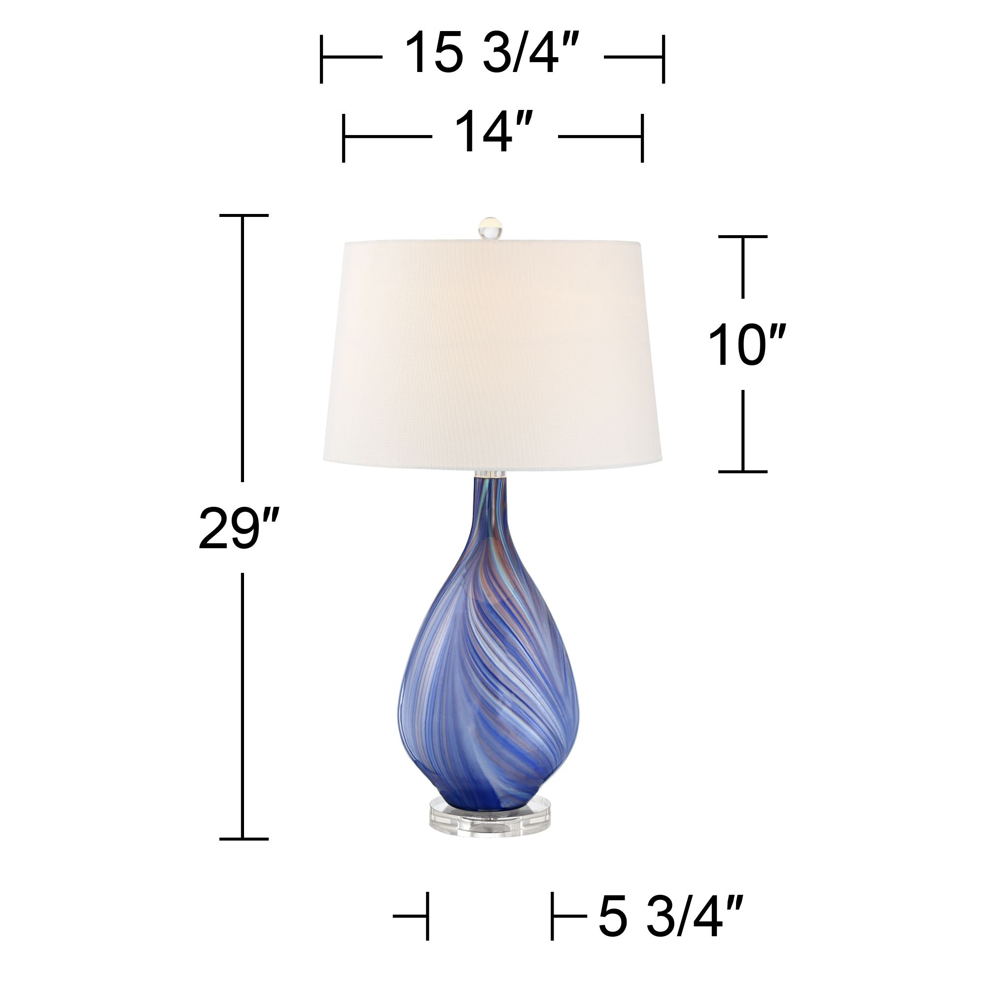 Possini Euro Taylor 29" Modern Blue Art Glass Lamp with Dimmer