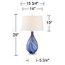 Possini Euro Taylor 29" Modern Blue Art Glass Lamp with Dimmer
