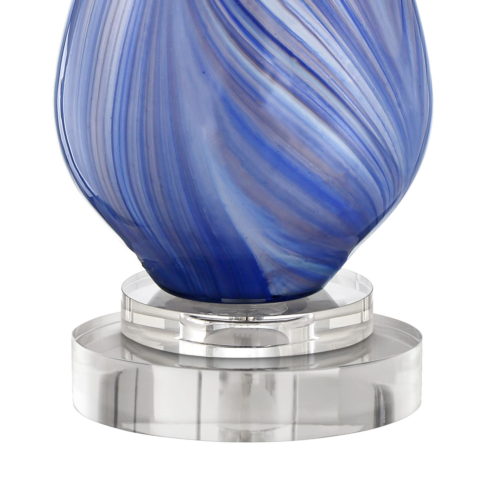 Image 6 Possini Euro Taylor 30 1/2" Blue Glass Table Lamp with Acrylic Riser more views