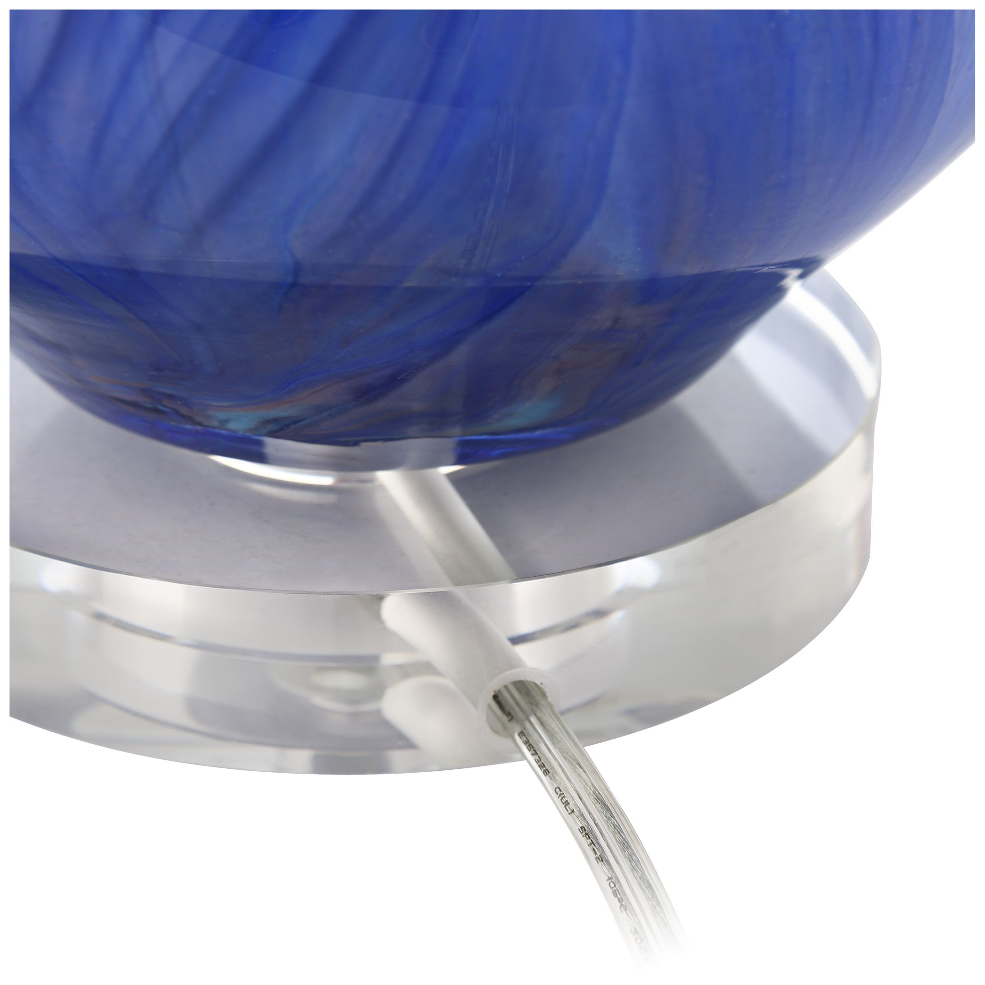 Image 7 Possini Euro Taylor 30 1/2" Blue Glass Table Lamp with Acrylic Riser more views