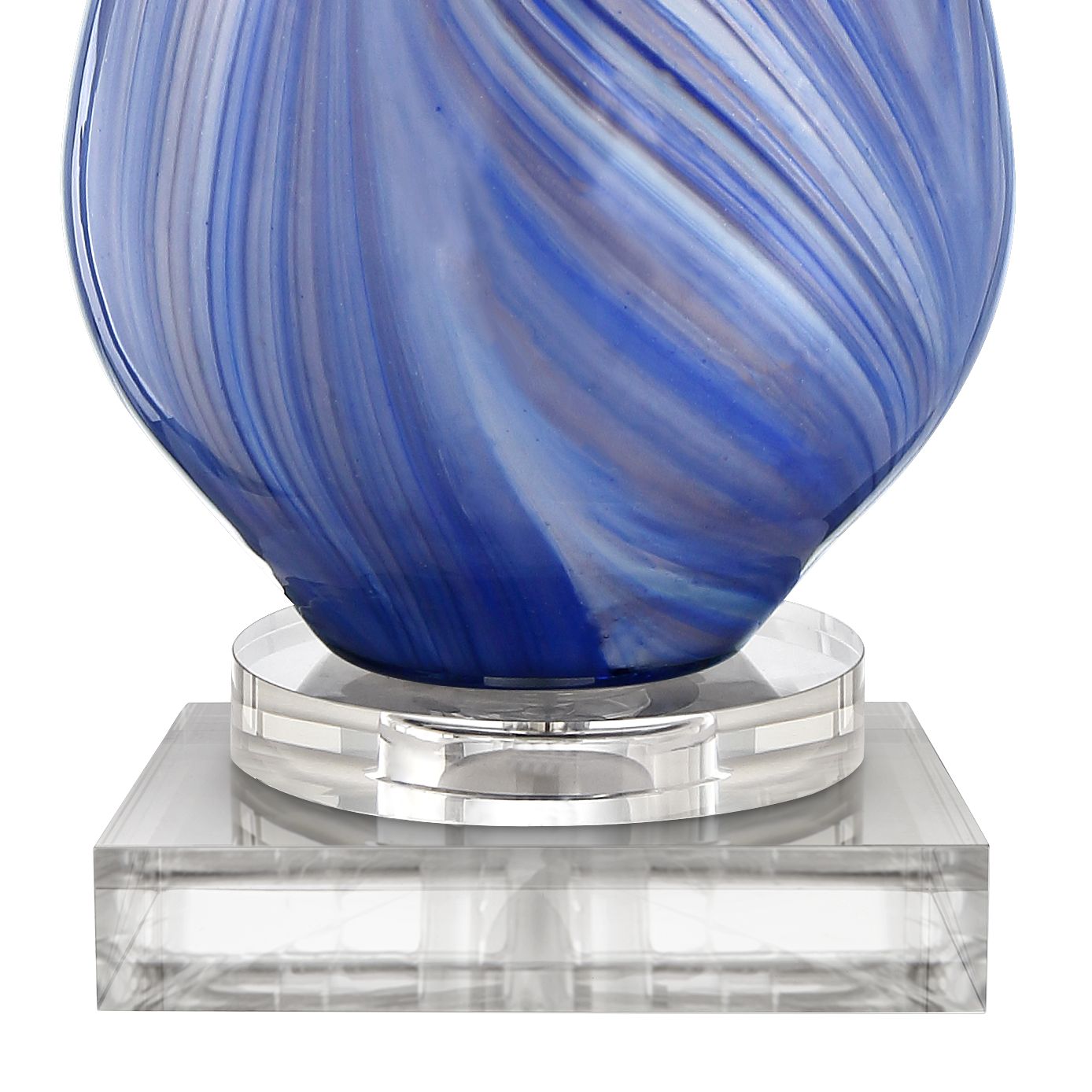 Image 6 Possini Euro Taylor 30 1/2" Blue Glass Table Lamp with Square Riser more views