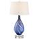Possini Euro Taylor 30 1/2" Blue Glass Table Lamp with Acrylic Riser