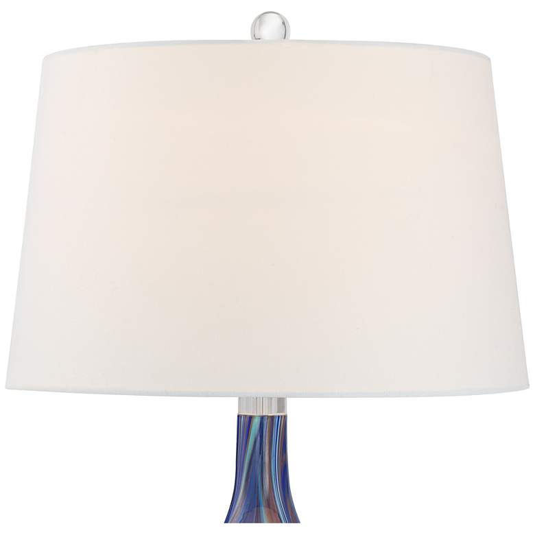 Image 3 Possini Euro Taylor 30 1/2 inch Blue Glass Table Lamp with Acrylic Riser more views