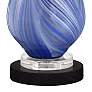 Possini Euro Taylor Blue Table Lamp with Round Black Marble Riser