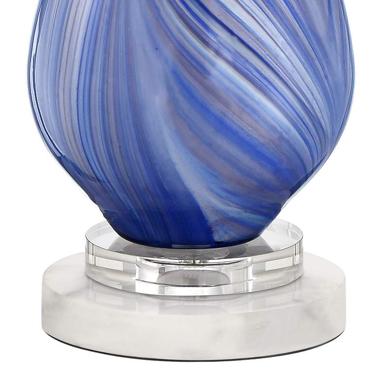 Image 6 Possini Euro Taylor Blue Table Lamp with Round White Marble Riser more views