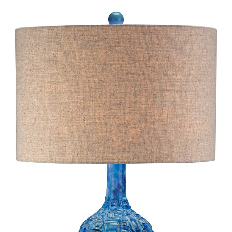 Image 4 Possini Euro Teal 36 inch Ceramic Mid-Century Lamp with Table Top Dimmer more views