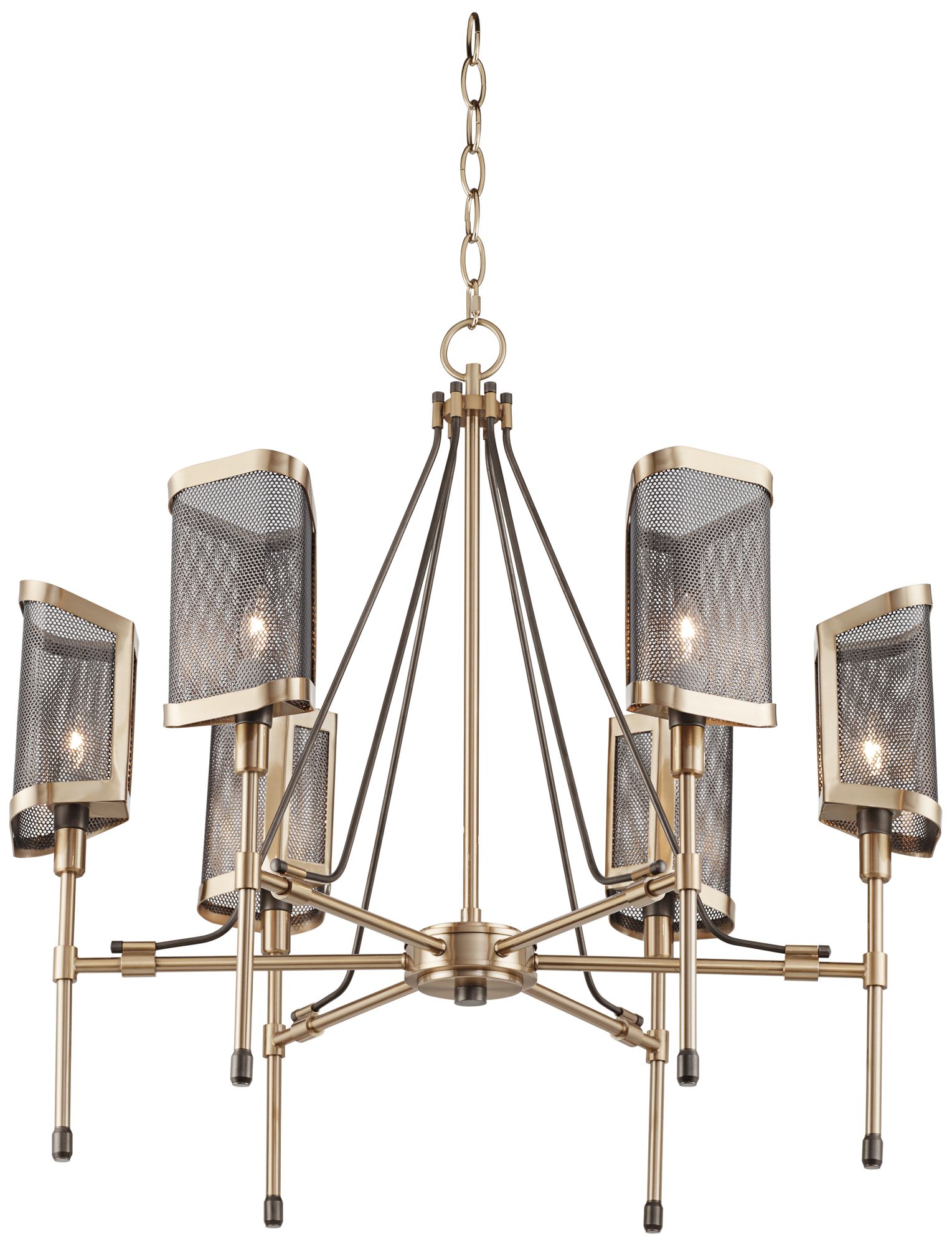 Possini Euro Telford 28" Wide Antique Brass Mesh Chandelier