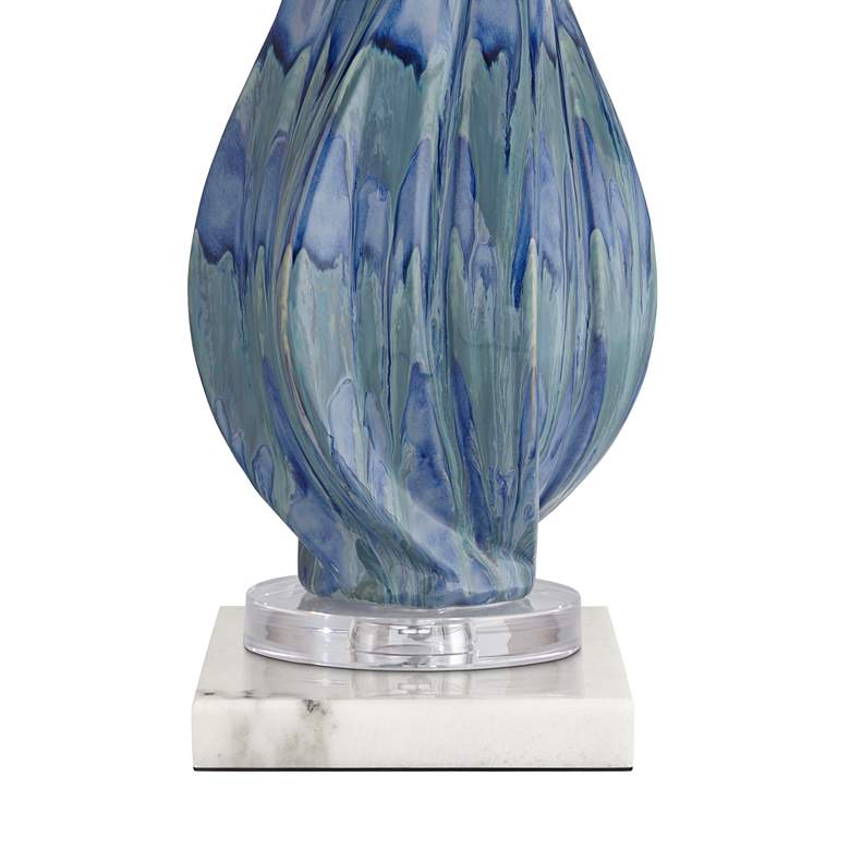 Image 5 Possini Euro Teresa 31" Teal Ceramic Lamp with White Marble Riser more views