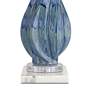 Possini Euro Teresa 31" Teal Ceramic Lamp with White Marble Riser