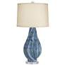Possini Euro Teresa 31" Teal Drip Ceramic Table Lamp with Dimmer