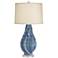 Possini Euro Teresa Coastal Teal Blue Drip Ceramic Table Lamp