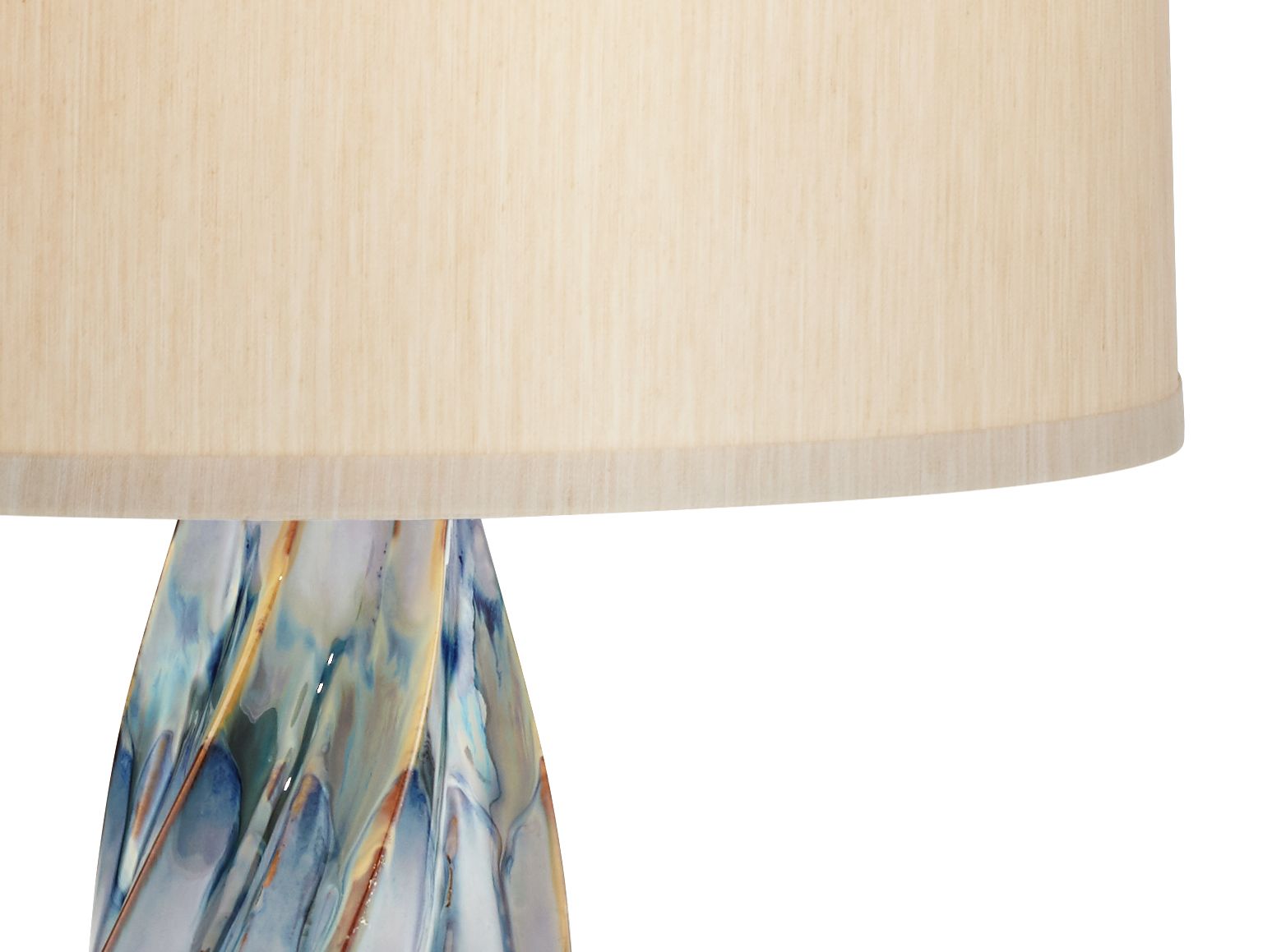 Image 3 Possini Euro Teresa Teal Drip Ceramic Lamp With 8" Wide Round Riser more views