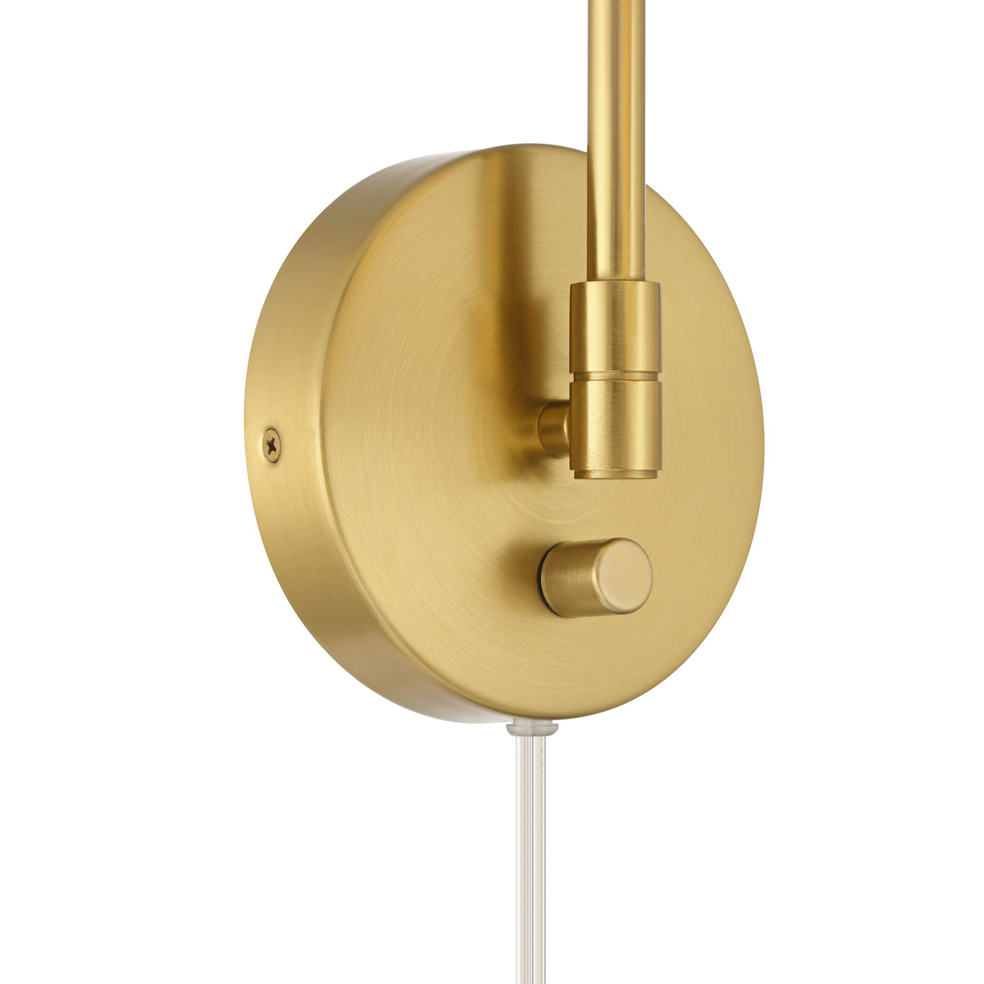 Image 4 Possini Euro Tertia 13 1/2" Antique Brass Swing-Arm Plug-In Wall Lamp more views