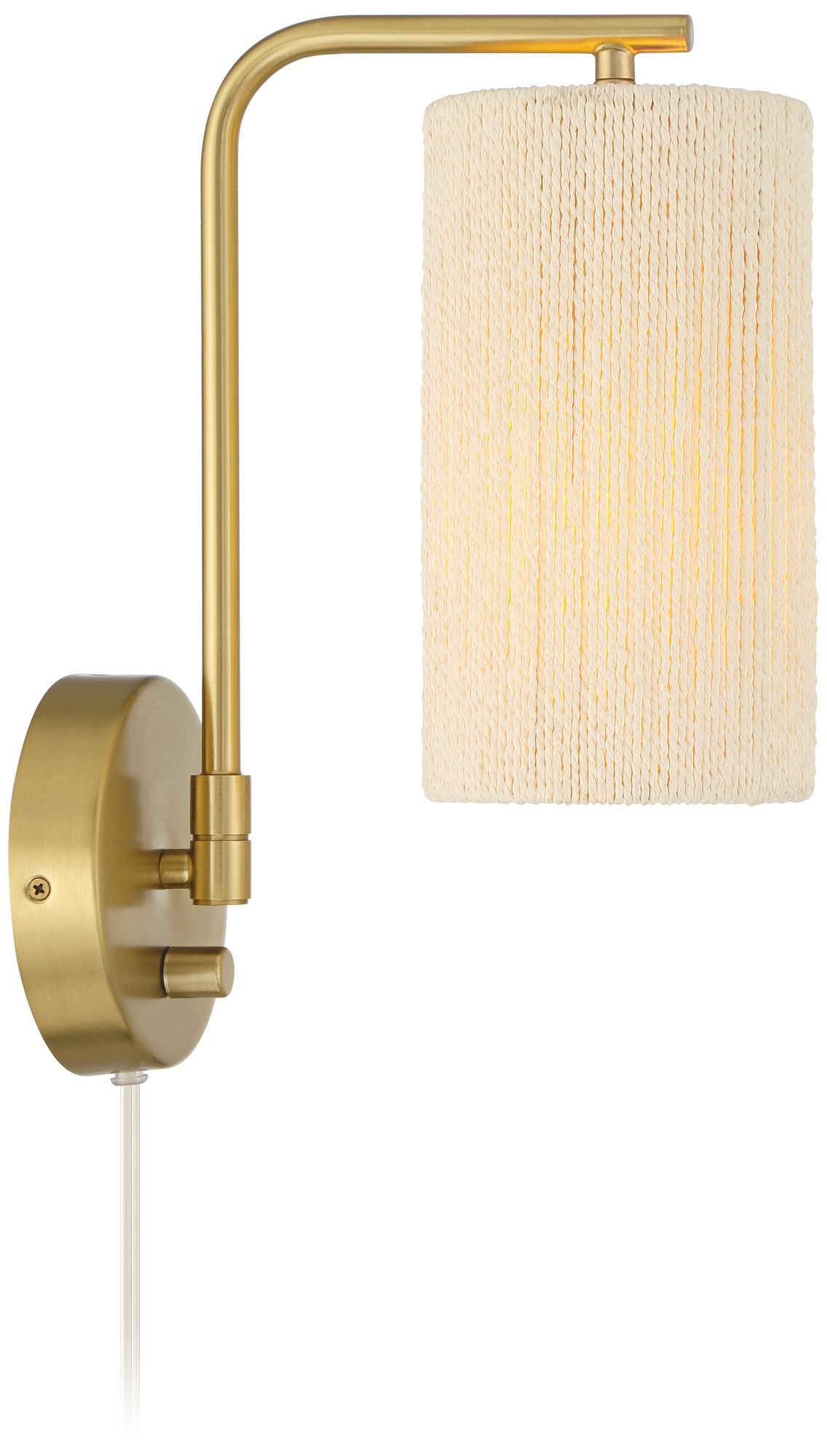 Possini Euro Tertia 13 1/2" Antique Brass Swing-Arm Plug-In Wall Lamp