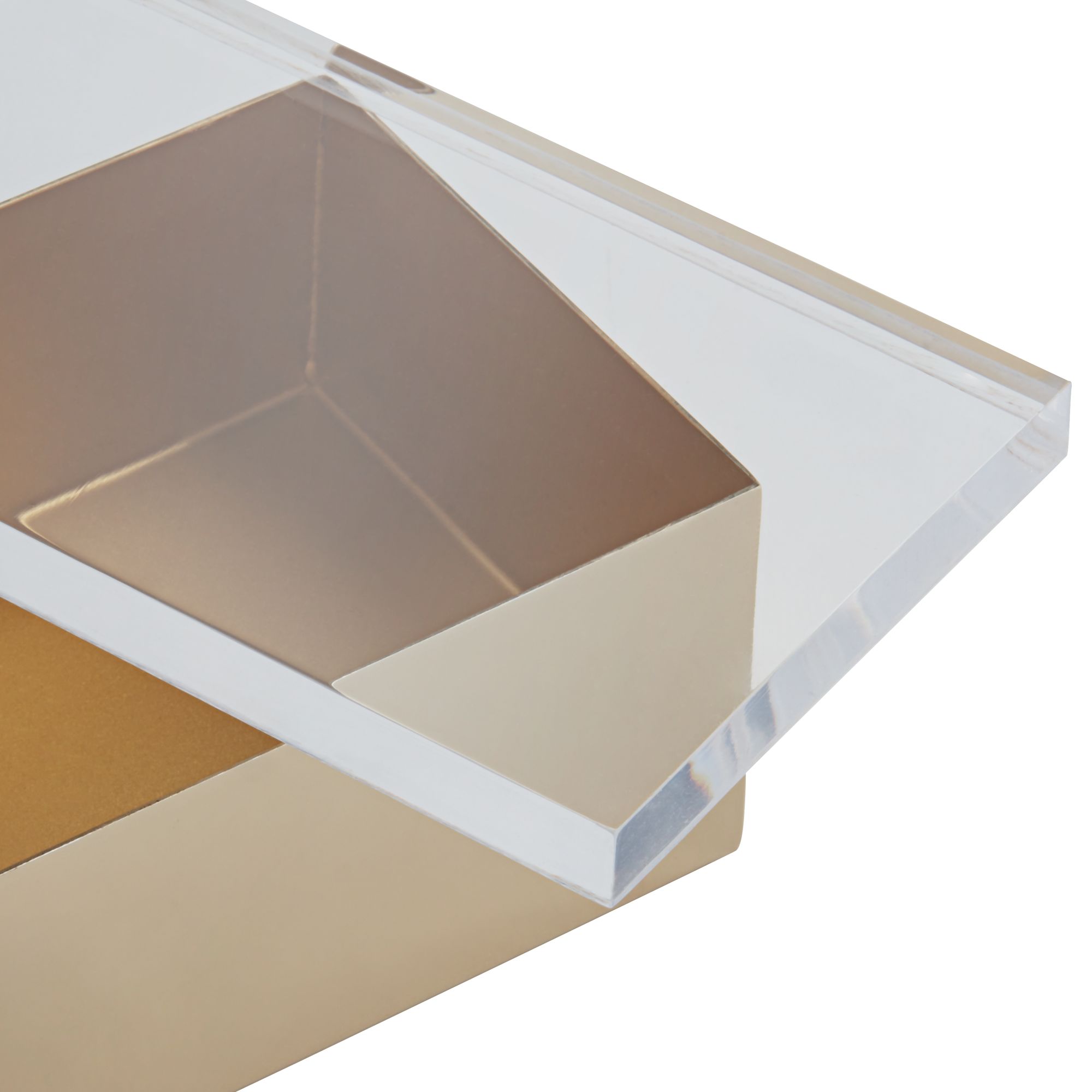 Possini Euro Tesoro 8" x 5" Gold Metal Box with Acrylic Lid in scene