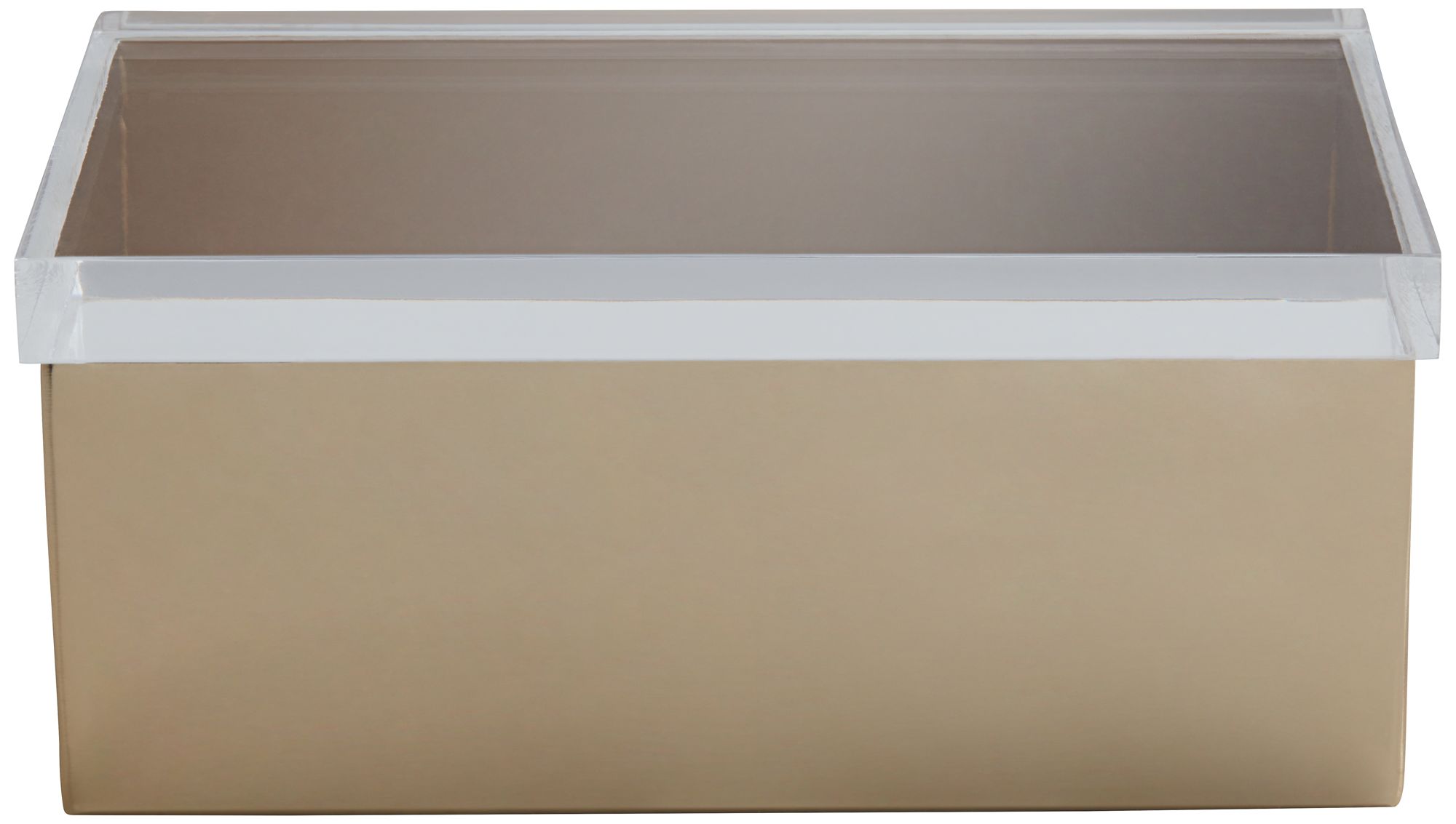 Possini Euro Tesoro 8" x 5" Gold Metal Box with Acrylic Lid in scene