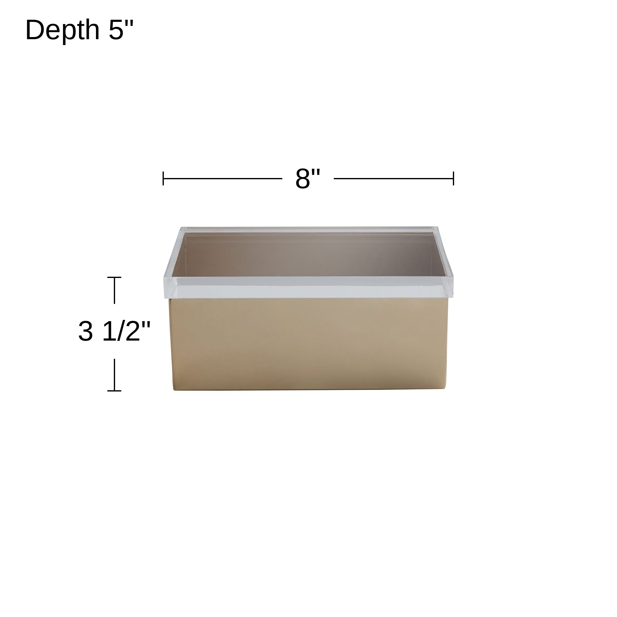 Possini Euro Tesoro 8" x 5" Gold Metal Box with Acrylic Lid in scene