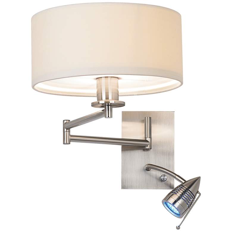 Image 7 Possini Euro Tesoro Plug-In Swing Arm Wall Lamp with LED Reading Arm more views