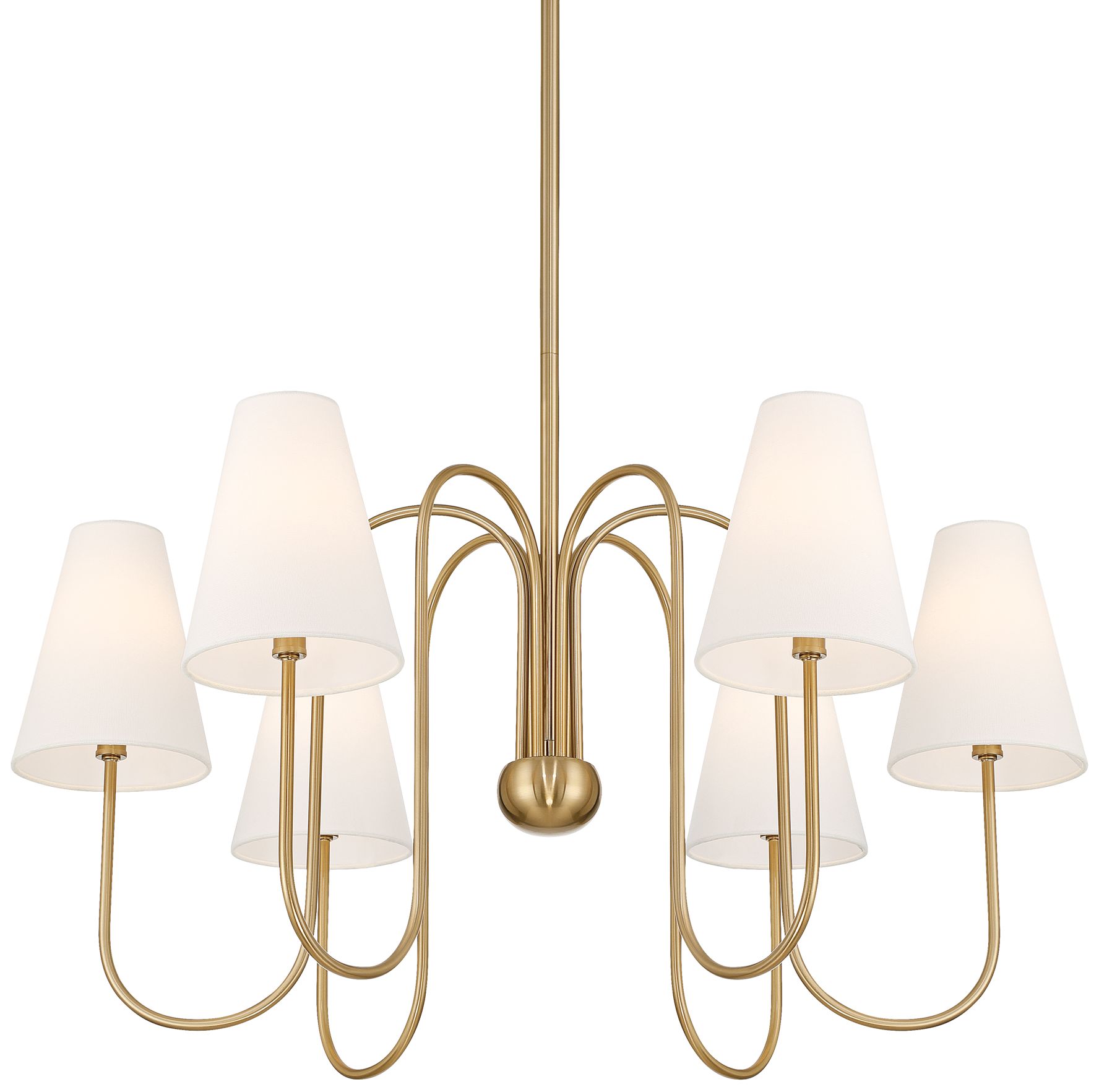 Image 2 Possini Euro Theda 32" Wide Soft Gold 6-Light Shade Chandelier