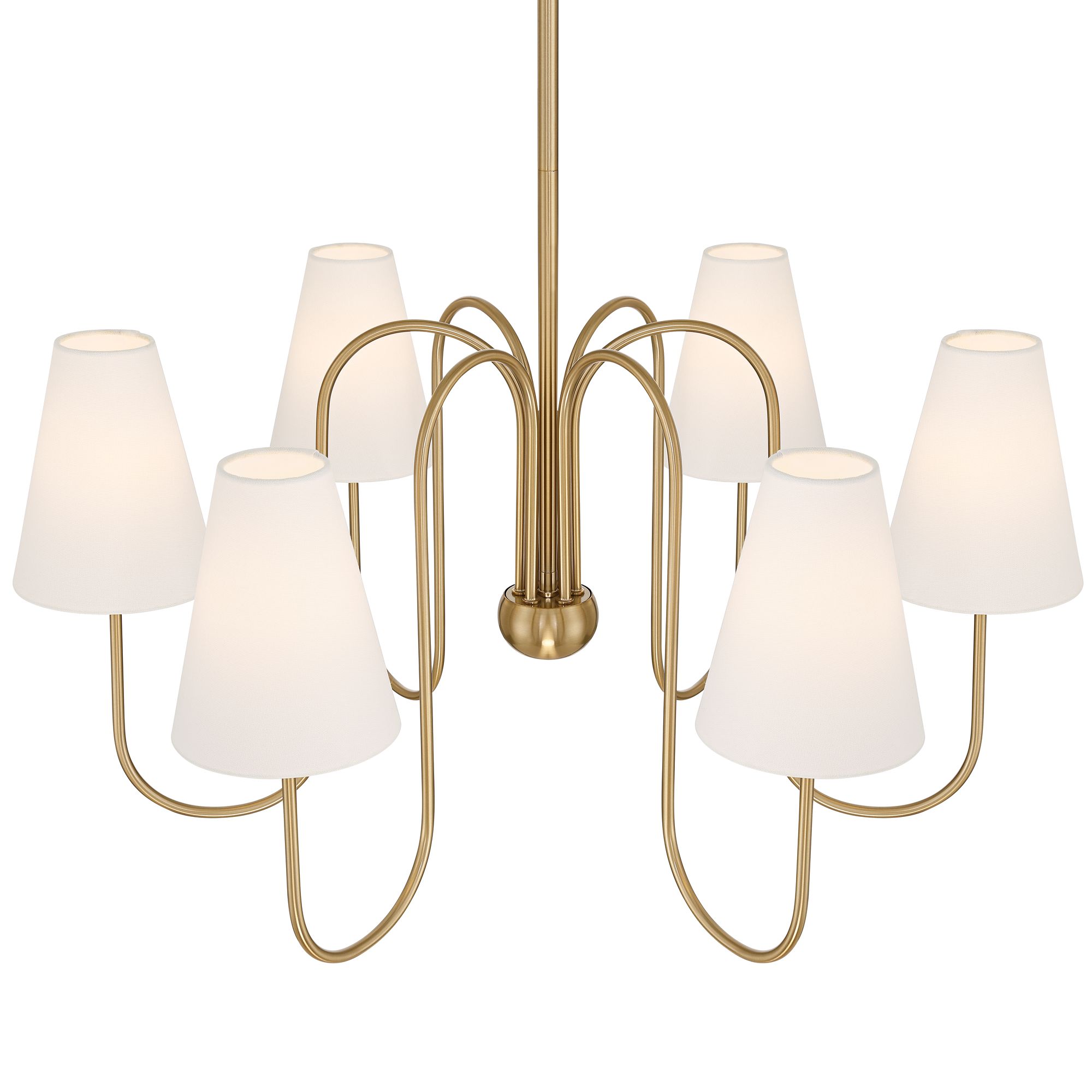 Image 4 Possini Euro Theda 32" Wide Soft Gold 6-Light Shade Chandelier more views