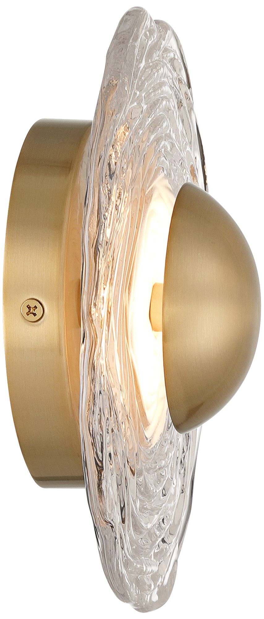 Image 6 Possini Euro Theodora 8" High Soft Gold and Glass LED Wall Sconce more views