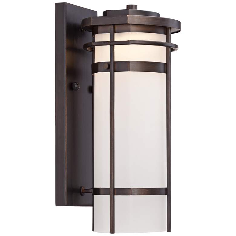 Possini Euro Theola 12 3/4&quot; High Bronze Outdoor LED Wall Light more views