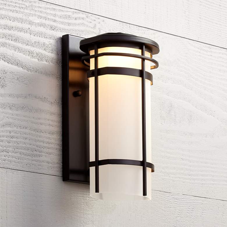 Possini Euro Theola 12 3/4 inch High Bronze Outdoor LED Wall Light more views